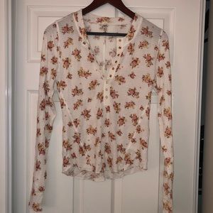 Free People long sleeve Henley shirt